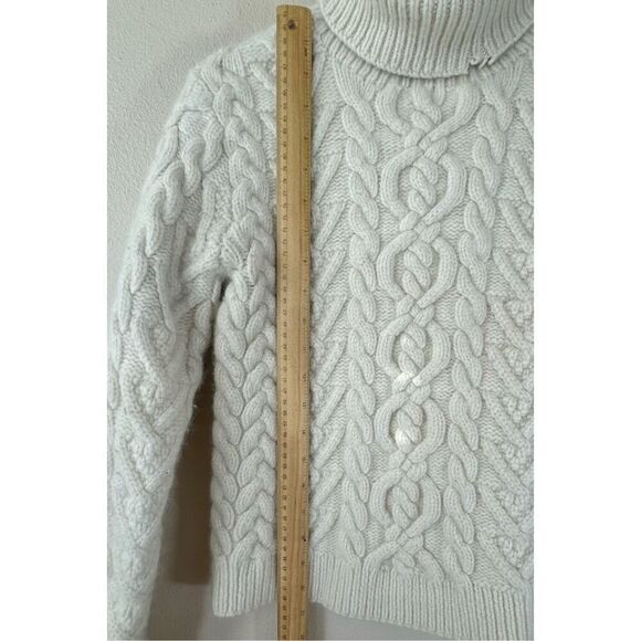 Lauren by Ralph Lauren Rabbit Hair & Wool Blend Cable Knit Turtleneck Sweater S - Picture 8 of 11